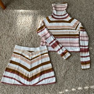 Two-Piece Stripped Skirt Set